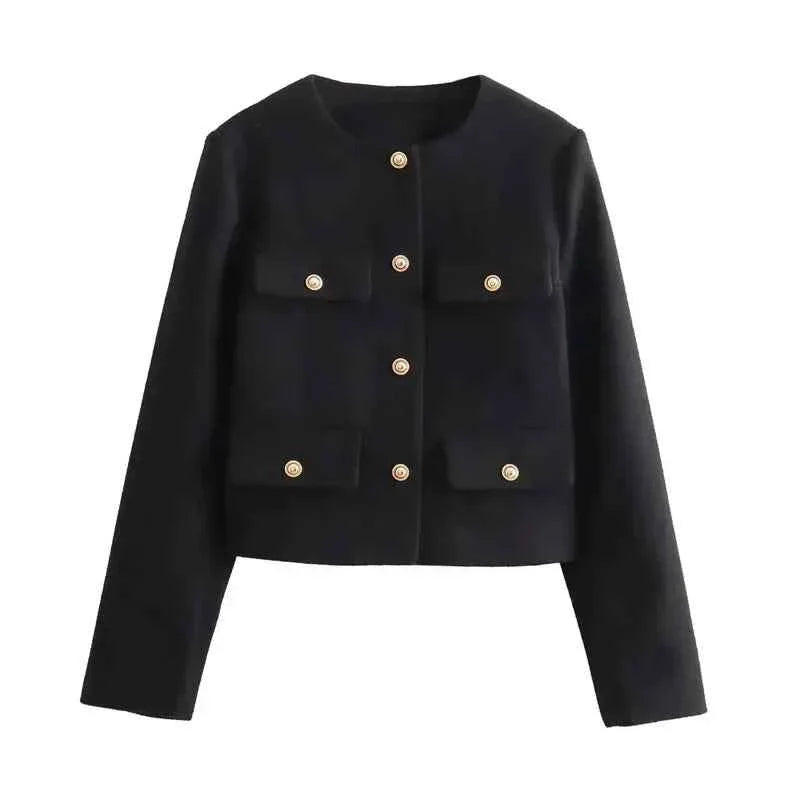 Refined Elegance Tailored Jacket For Women Office Ready Black