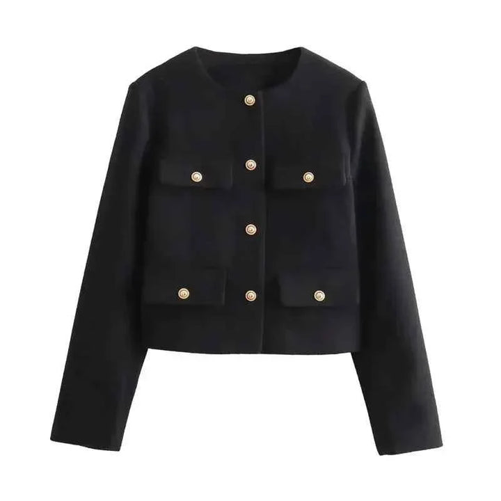 Refined Elegance Tailored Jacket For Women Office Ready Black