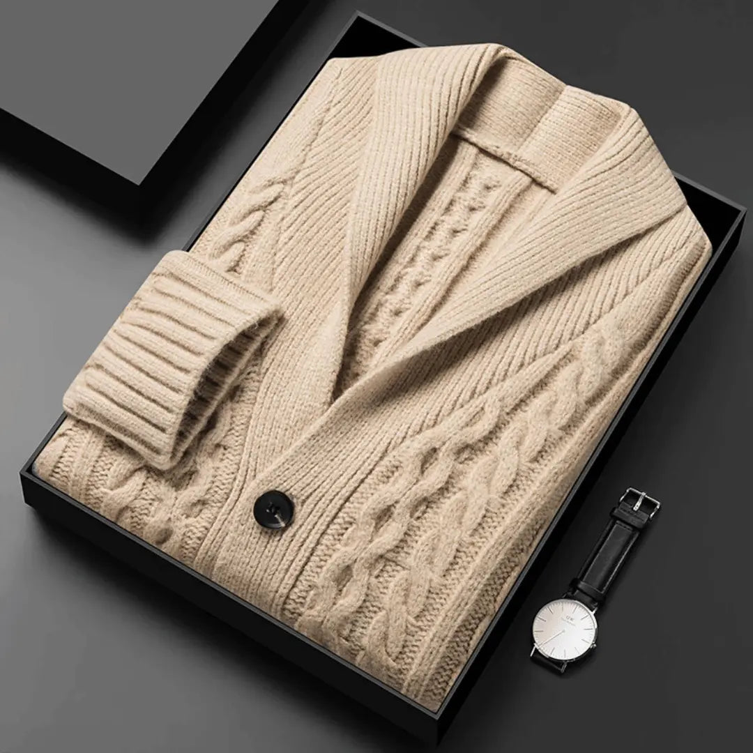 Reverie Jacquard Knit Cardigan Beige Automatically Applied (Valid Today Only)