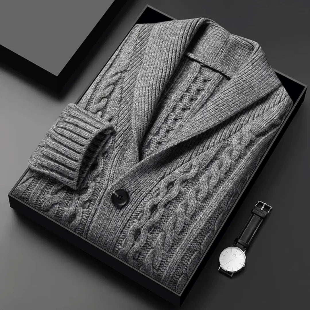 Reverie Jacquard Knit Cardigan Gray Automatically Applied (Valid Today Only)