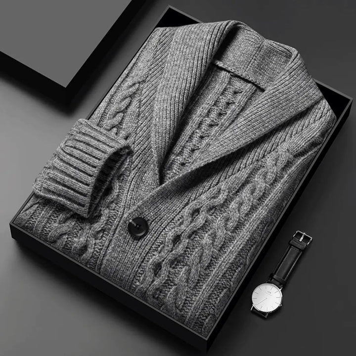 Reverie Jacquard Knit Cardigan Gray Automatically Applied (Valid Today Only)