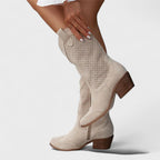 Women's Chic Comfort Western Boots Beige