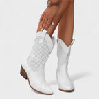 Women's Chic Comfort Western Boots White