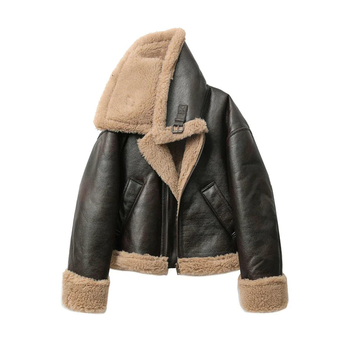 Reversible Double-Sided Short Jacket – Cozy Luxe Layering Coat Brown