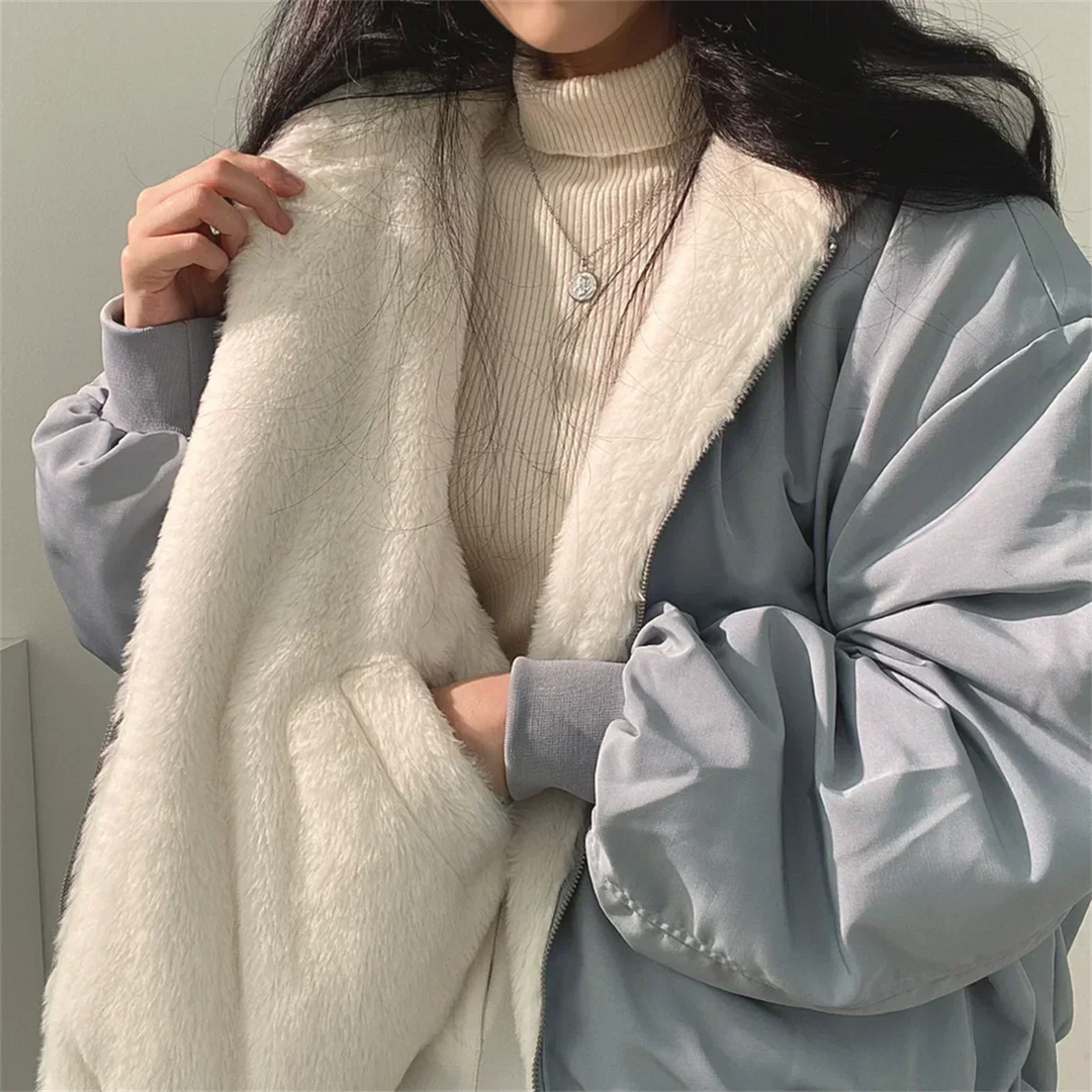 Reversible Hooded Jacket With Pockets For Women Everyday