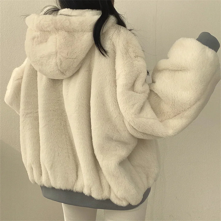 Reversible Hooded Jacket With Pockets For Women Everyday