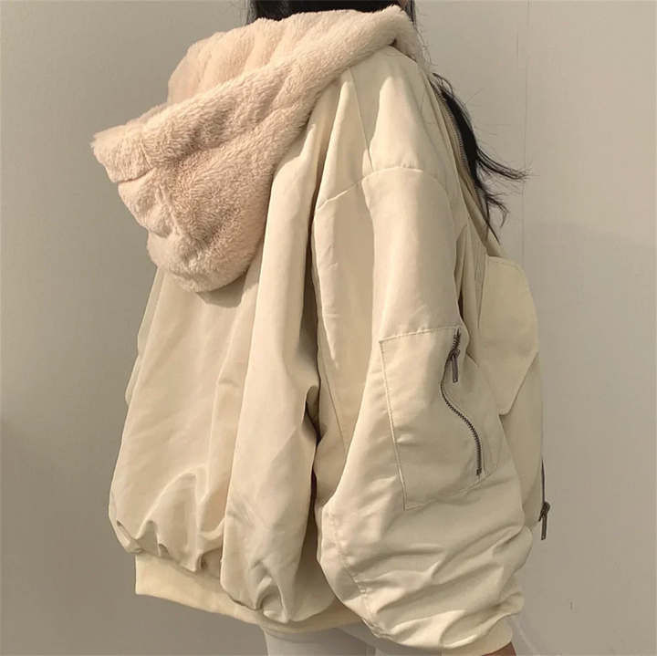 Reversible Hooded Jacket With Pockets For Women Everyday