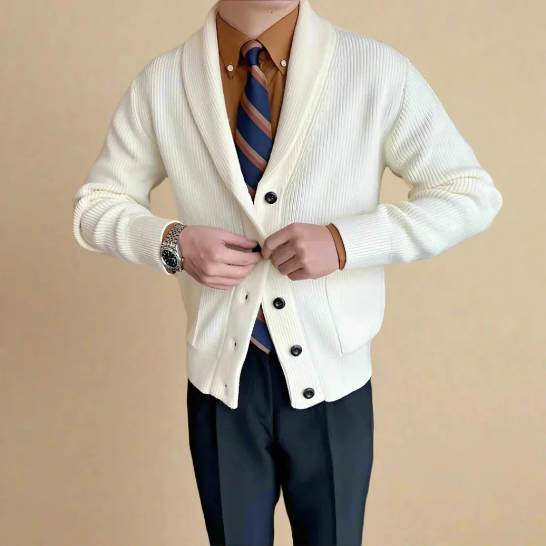 Ribbed Shawl Collar Cardigan for Stylish Comfort