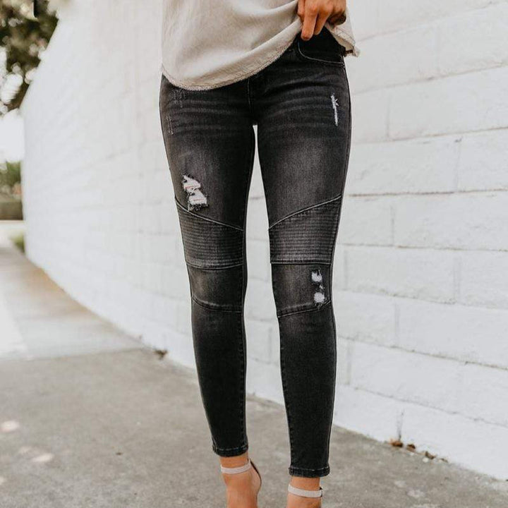 Women's Ripped Denim Jeans-MODAUTLET