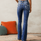 Jean déchiré coupe bootcut pour femme