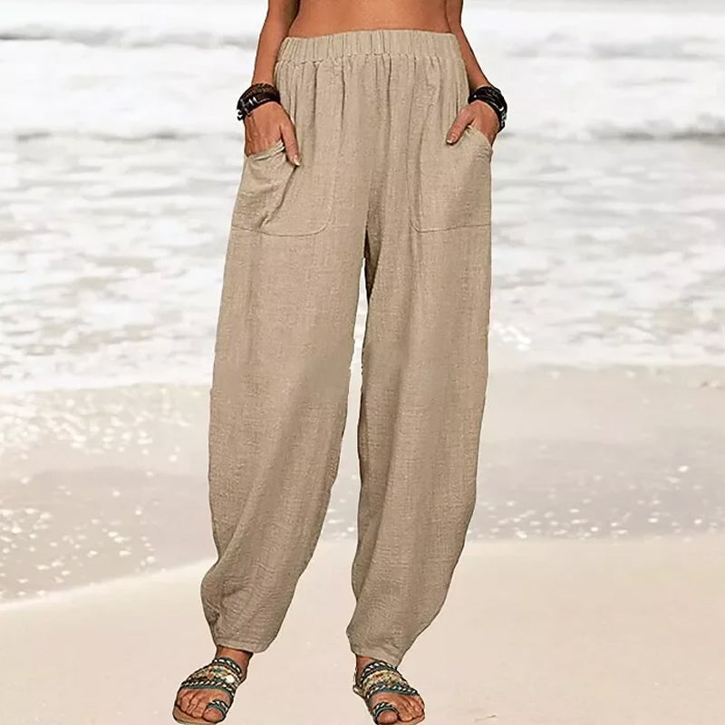 Women's Relaxed Beach Pants | Casual Summer Trousers-MODAUTLET