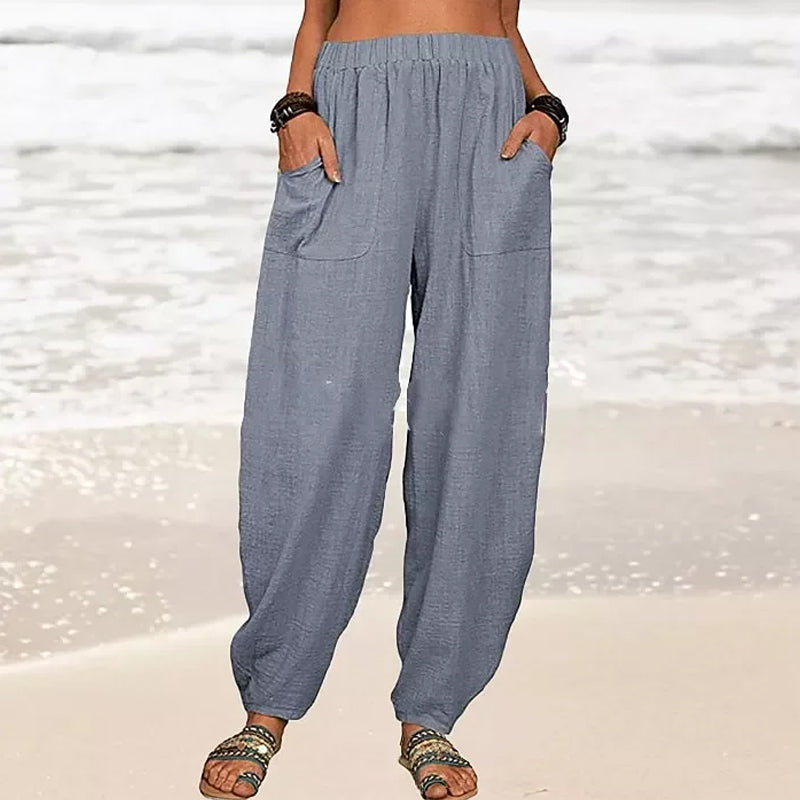 Women's Relaxed Beach Pants | Casual Summer Trousers-MODAUTLET