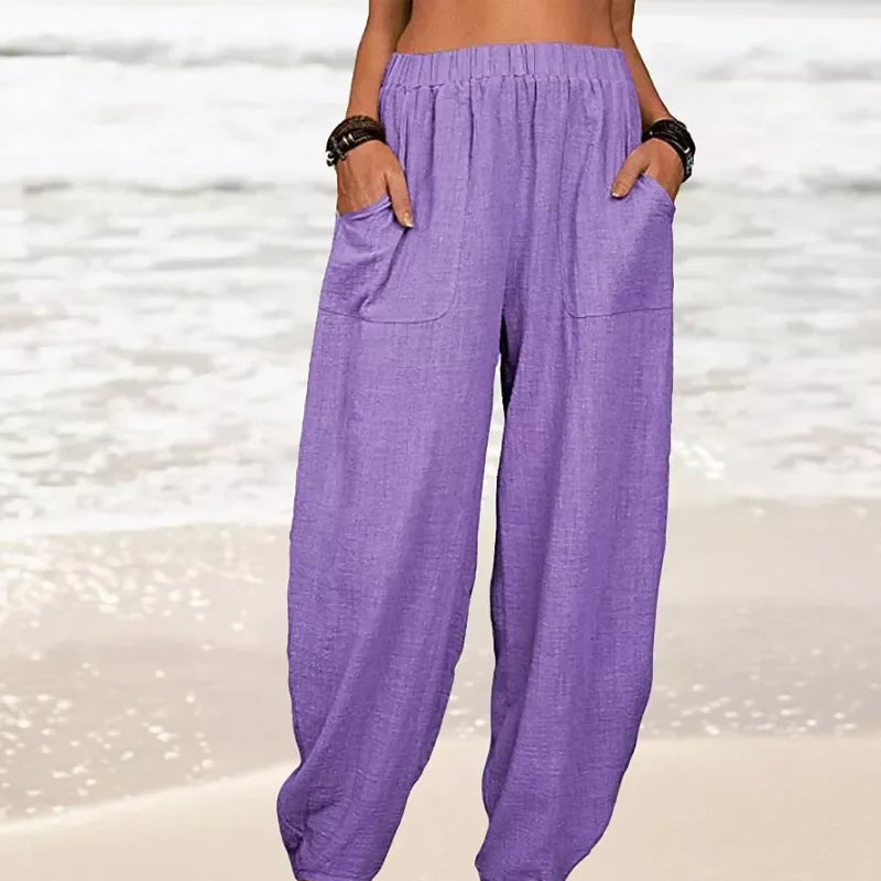 Women's Relaxed Beach Pants | Casual Summer Trousers-MODAUTLET