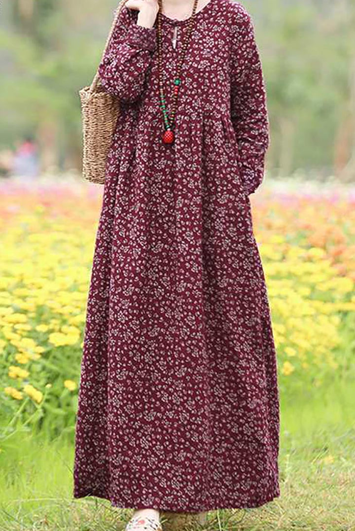 Women's Long Sleeve Maxi Dress-MODAUTLET