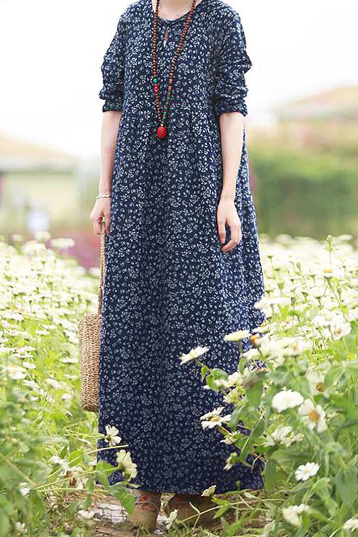Women's Long Sleeve Maxi Dress-MODAUTLET
