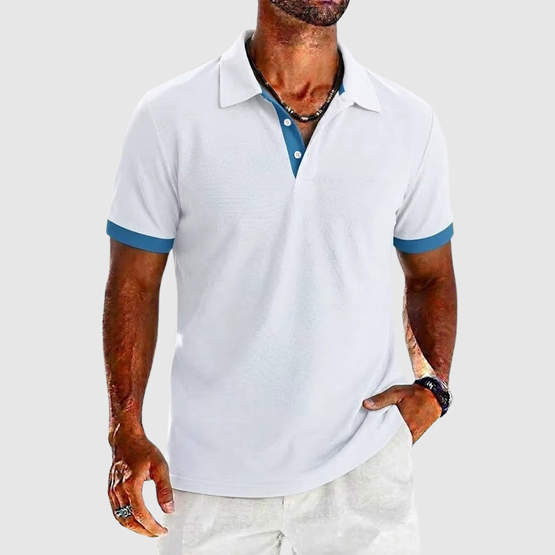 Roger | Men's Contrast Trim Polo Shirt-MODAUTLET