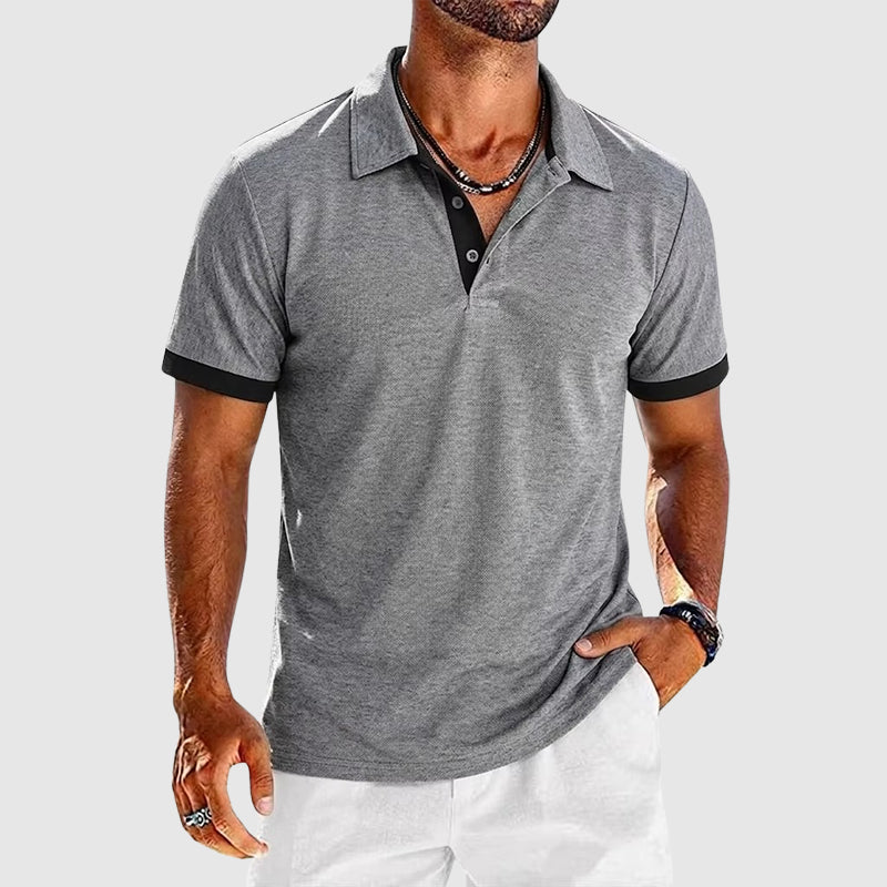 Roger | Men's Contrast Trim Polo Shirt-MODAUTLET