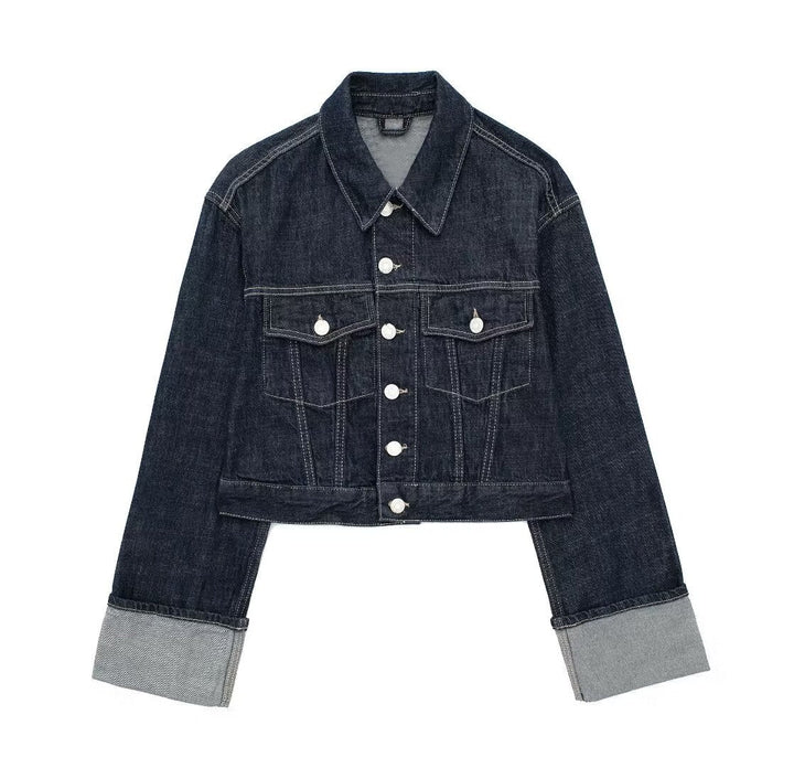 Rolled-Up Long Sleeve Jacket - Meadow Style Denim