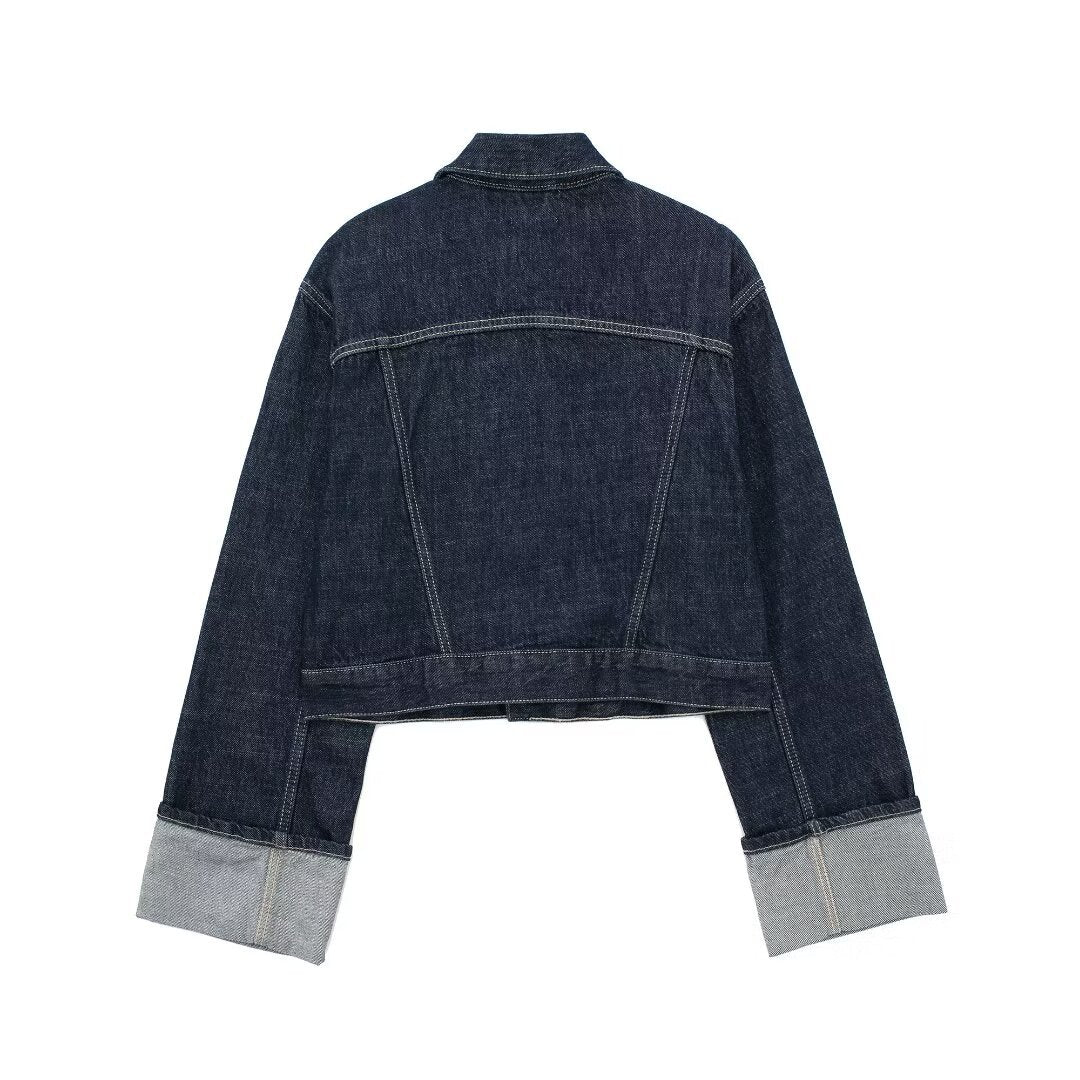 Rolled-Up Long Sleeve Jacket - Meadow Style