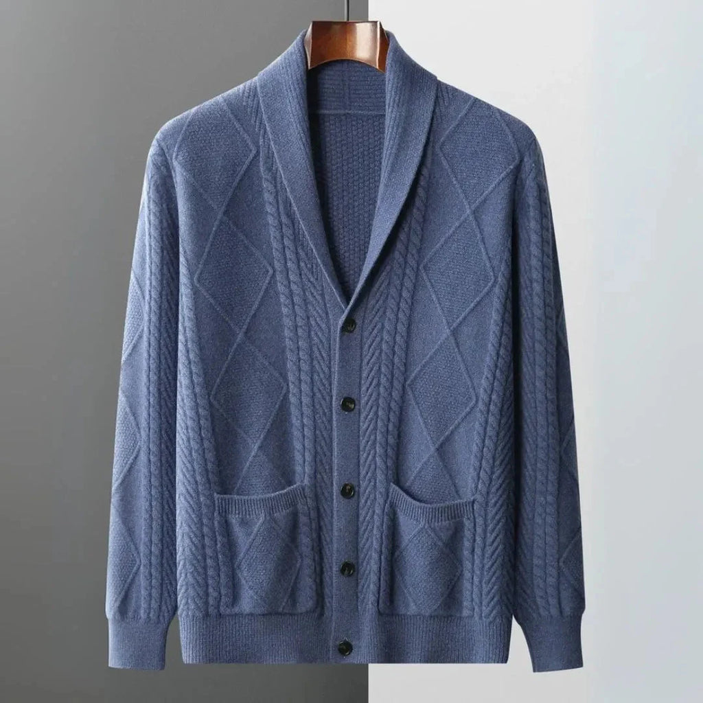 Merino Wool Shawl Collar Cardigan