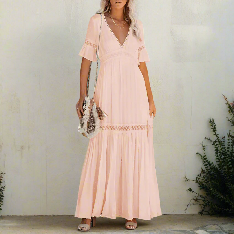 Women's White Lace Dress-MODAUTLET