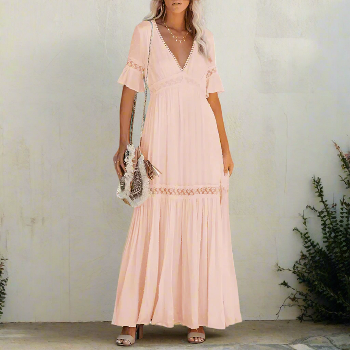 Women's White Lace Dress-MODAUTLET