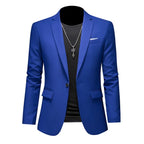 Mens Stylish Single Breasted Blazer Smart Casual For Men Blue