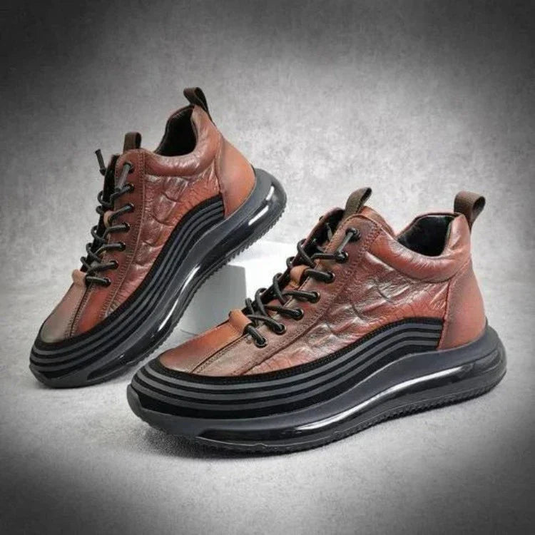 Men's Rugged Textured Street Sneakers Dark Gray