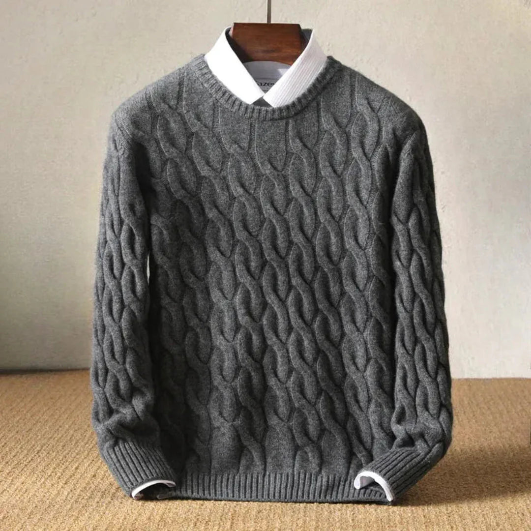 Cozy Cable Knit Sweater Gray