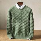 Cozy Cable Knit Sweater Green