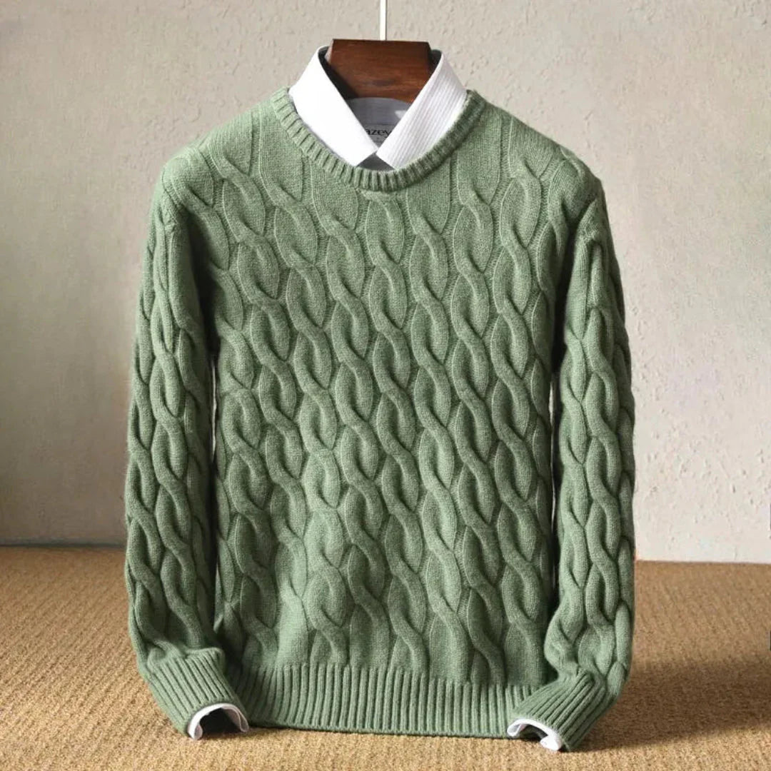 Cozy Cable Knit Sweater Green