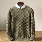 Cozy Cable Knit Sweater Olive