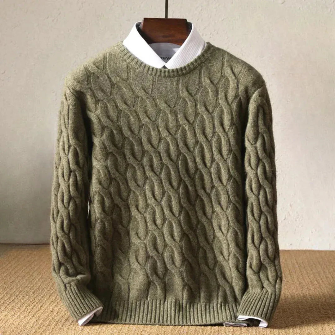 Cozy Cable Knit Sweater Olive