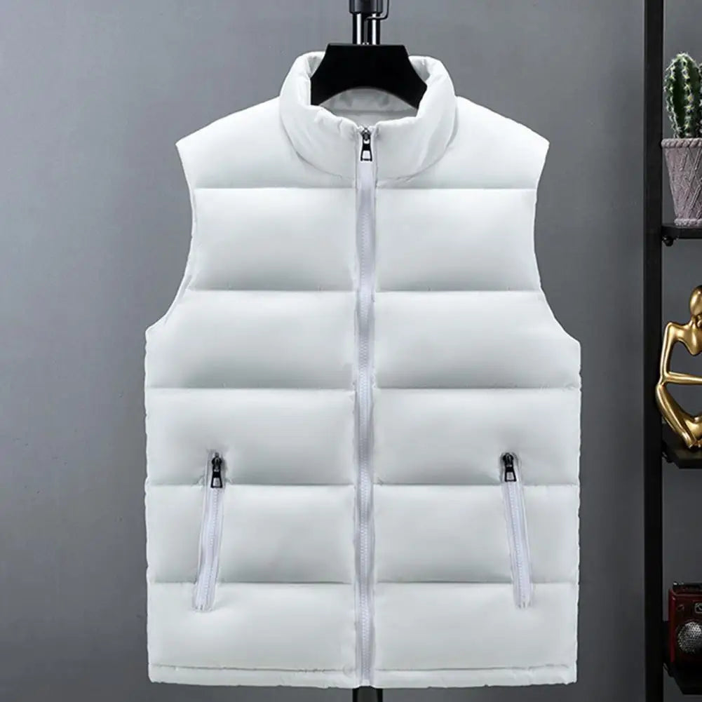 Men's Lightweight Quilted Puffer Vest with Slim Collar