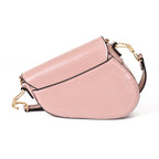 PU Leather Saddle Shoulder Bag For Women With Wide Strap