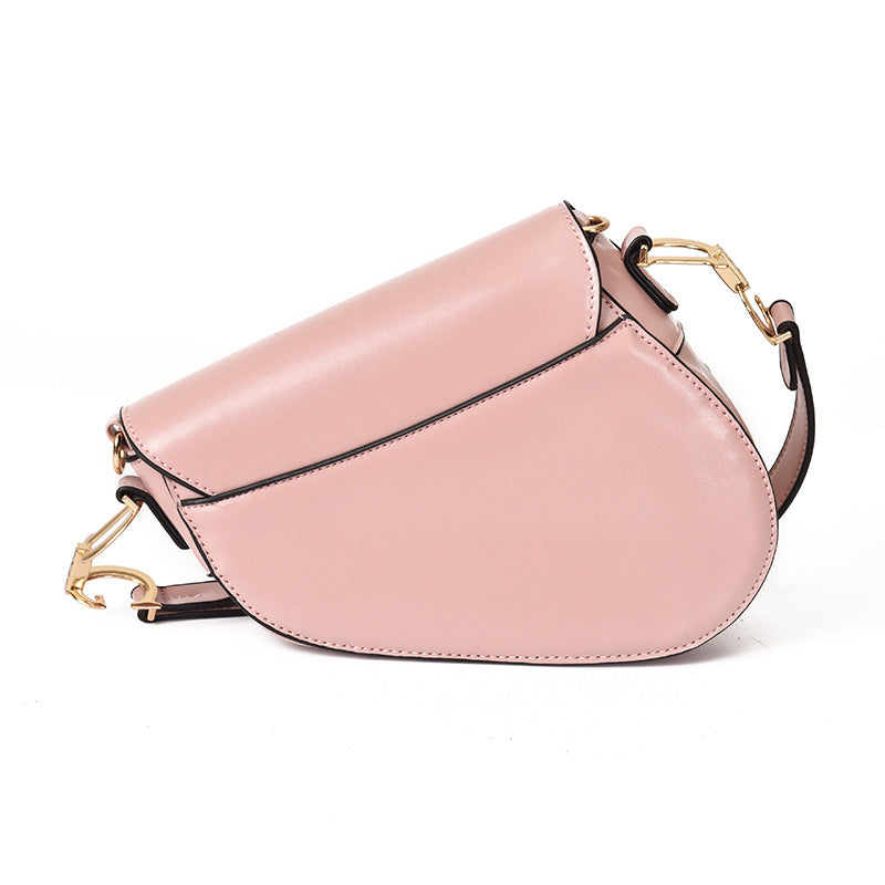 PU Leather Saddle Shoulder Bag For Women With Wide Strap