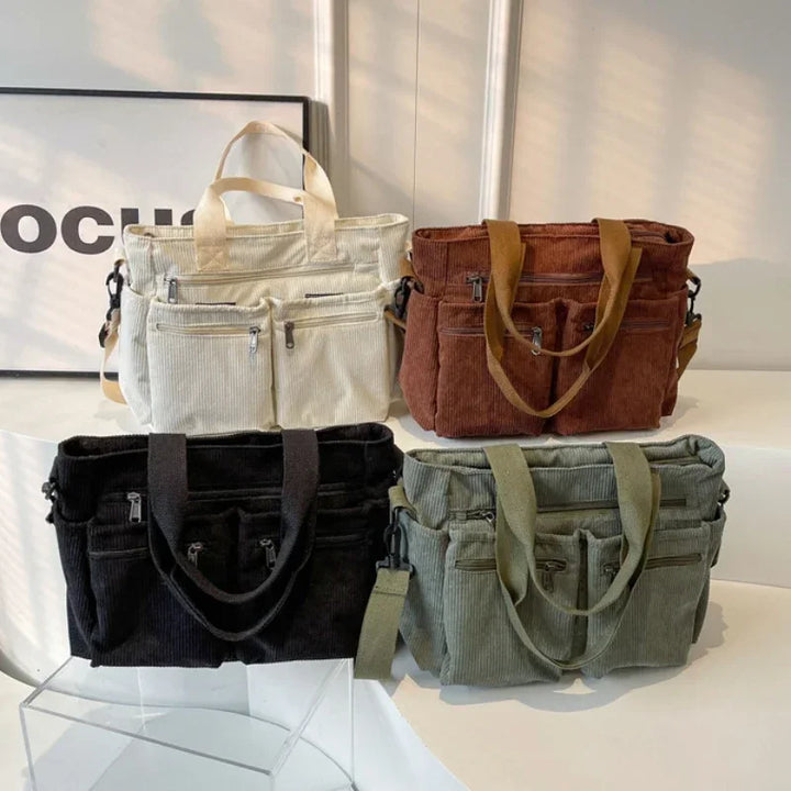 Corduroy Tote Bag Large Carryall For Everyday Style-MODAUTLET