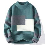 Men's Cozy Relaxed Fit Ribbed Mock Neck Sweater Green