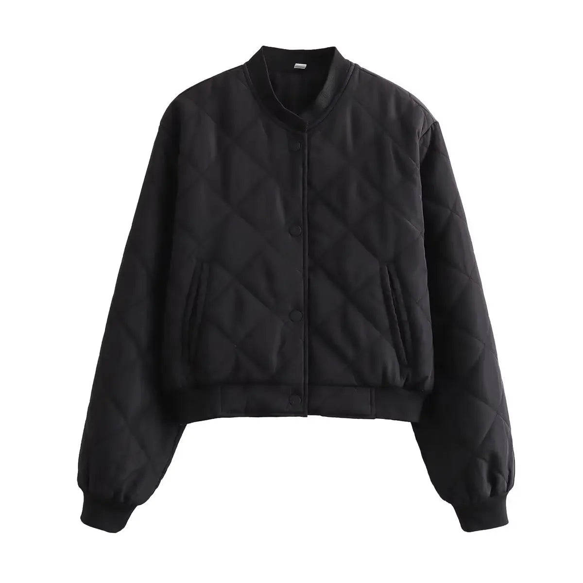 Women's Quilted Bomber Jacket Black