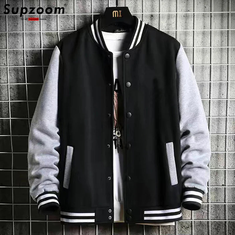 Men's Fleece Bomber Jacket by Supzoom Black