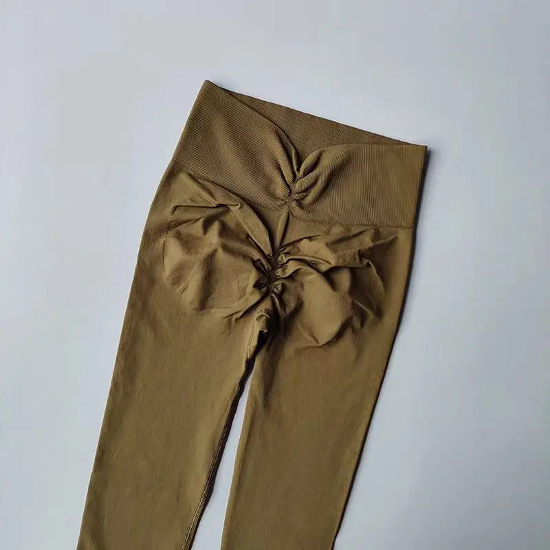 Women's High-Quality Elastic Yoga Pants and Fitness Leggings Cocoa