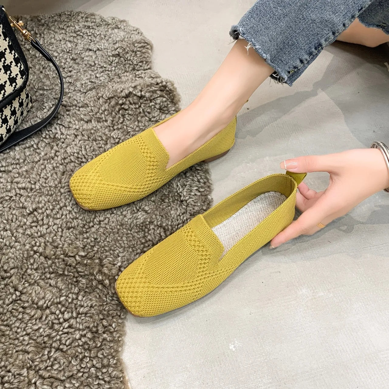 Women's Cool Orthopedic Moccasin Shoes Yellow