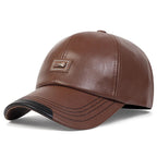 Authentic Cowhide Leather Dad Cap Brown