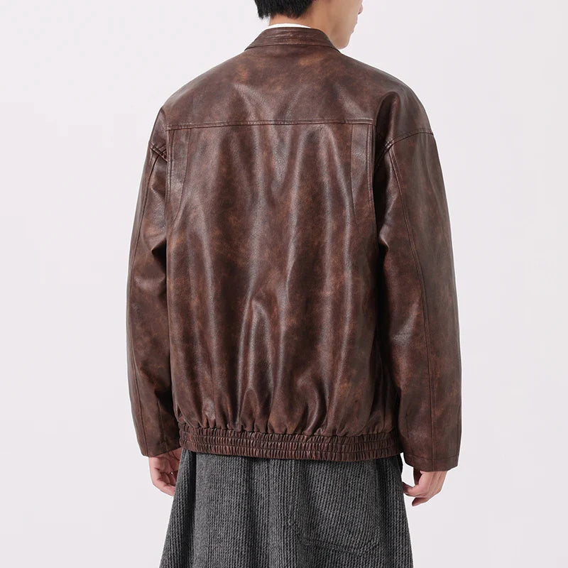 Men's Vintage Leather Jacket - Classic Style