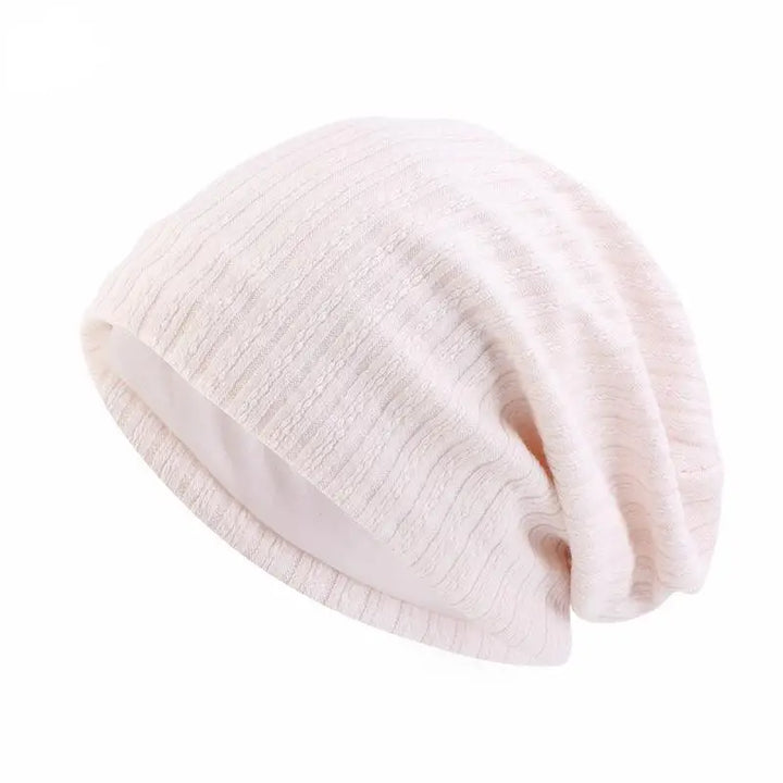 Double-Layer Wheat-Spike Knit Beanie Hat-MODAUTLET