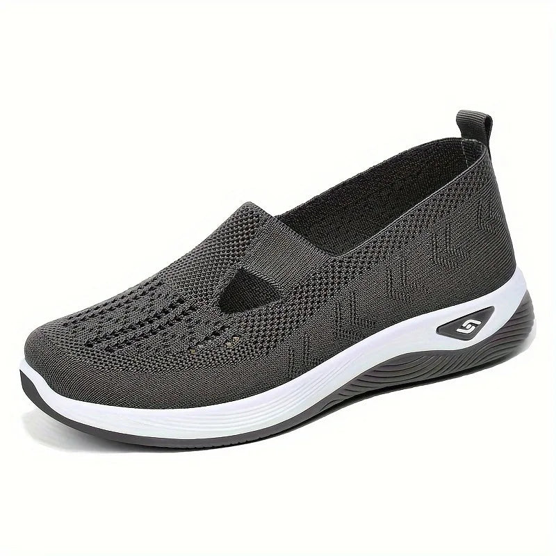 Women's Breathable Knit Sneakers Dark Grey