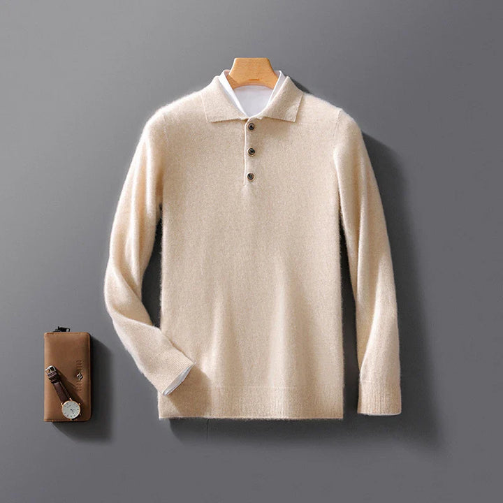 Men's Cashmere Polo Shirt-MODAUTLET