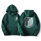 Unisex Attack on Titan Hoodie – Anime Graphic Pullover for Men & Women Green