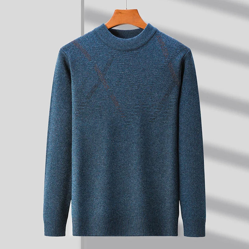 Men's Merino Wool Blend Sweater Blue