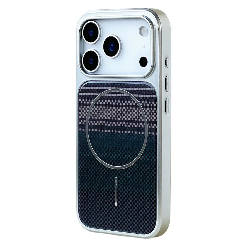 Durable Carbon Fiber Armor Phone Case Gradient Black